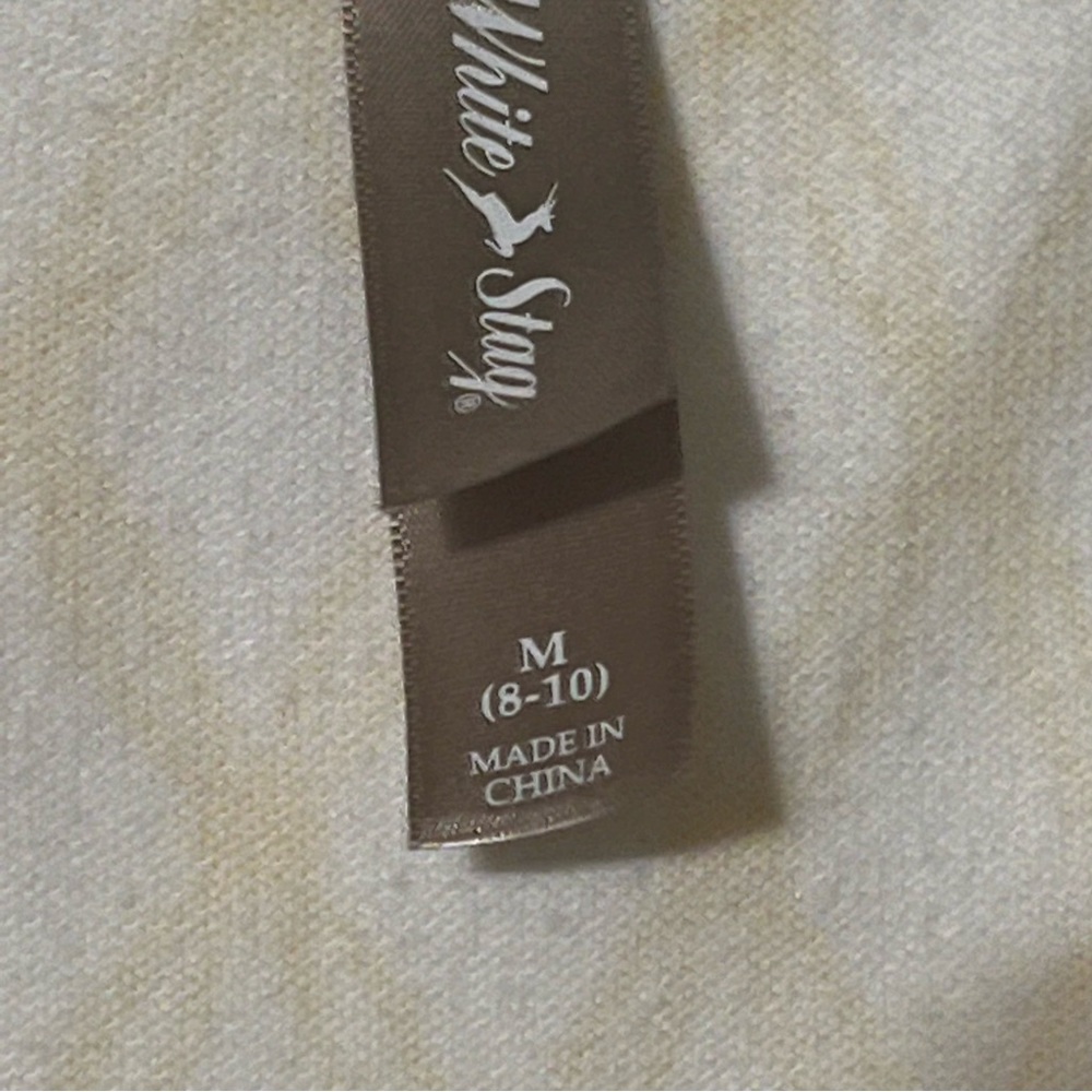 White Stag Cardigan Yellow White Geometric Button Front Size M - Picture 5 of 6